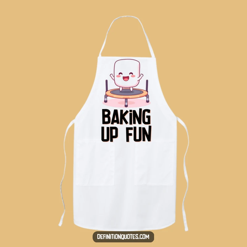 Funny Marshmallow Trampoline Apron - Cheerful Kitchen Fun, Perfect Gift