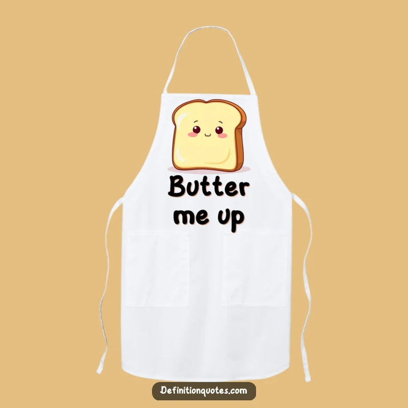 Funny Toast Butter Apron: Hilarious Breakfast Character for Kitchen Fun