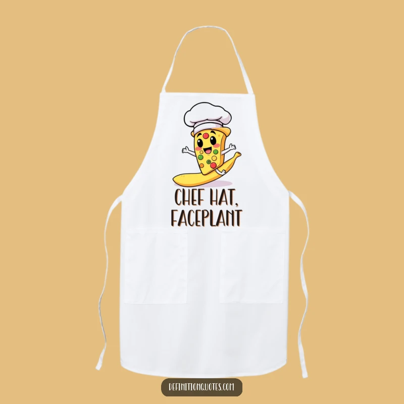 Funny Pizza Chef Slipping Banana Peel Apron - Kitchen Gag Gift