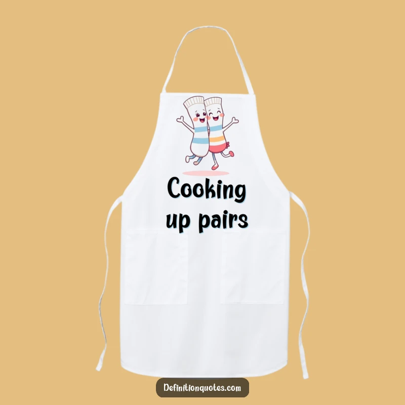 Funny Cheerful Sock Dance Apron - Playful Mismatched Kitchen Wear for Fun Cooks