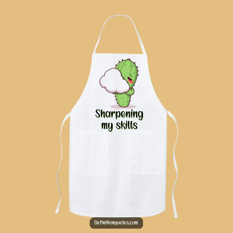 Funny Kawaii Cactus Hugging Cloud Apron - Hilarious Kitchenwear for Introverts