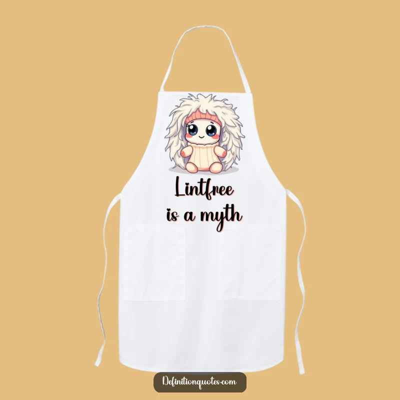 Funny Kawaii Sock Lint Monster Apron - Hilarious Kitchenwear for Laundry Fans