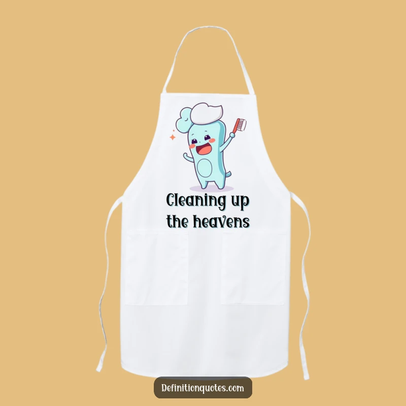 Funny Kawaii Toothbrush Cloud Brushing Apron: Cook Up Laughs in the Kitchen