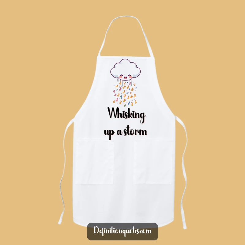 Funny Music Cloud Rain Apron: Cook with Harmony and Cheer