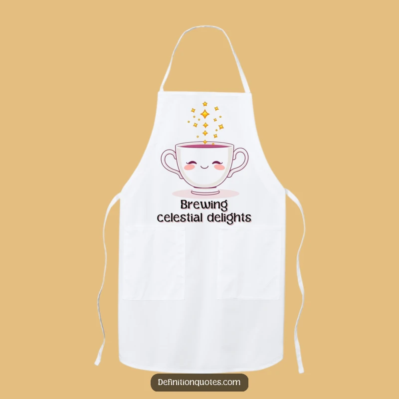 Funny Teacup Star Pouring Apron - Whimsical Kitchen Accessory, Perfect Gift