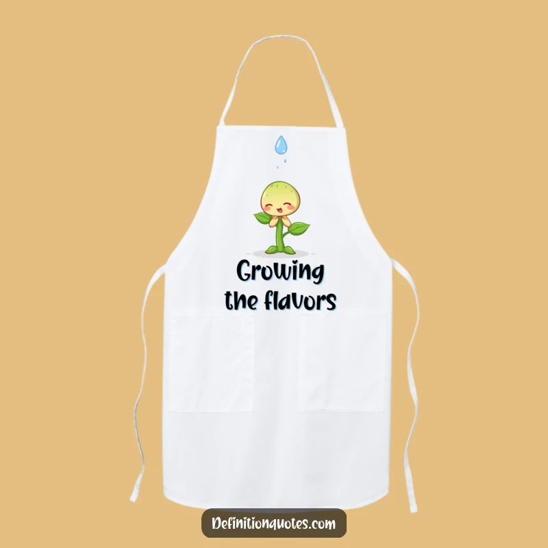 Funny Sprout & Raindrop Apron - Tend to Your Kitchen with Humility