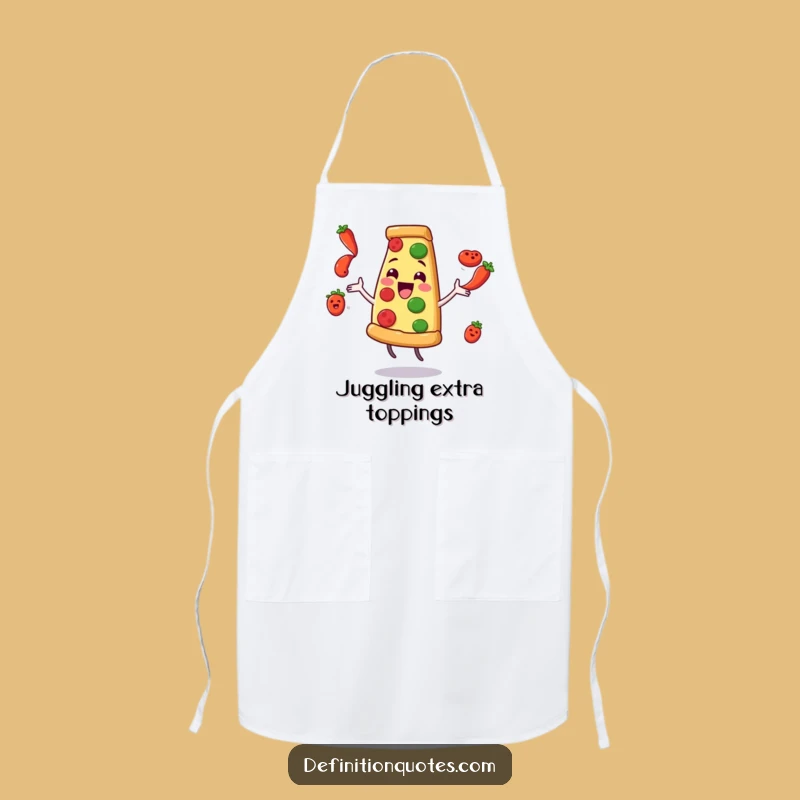 Funny Pizza Juggling Pepperoni Apron: Cook with Comical Flair and Foodie Fun