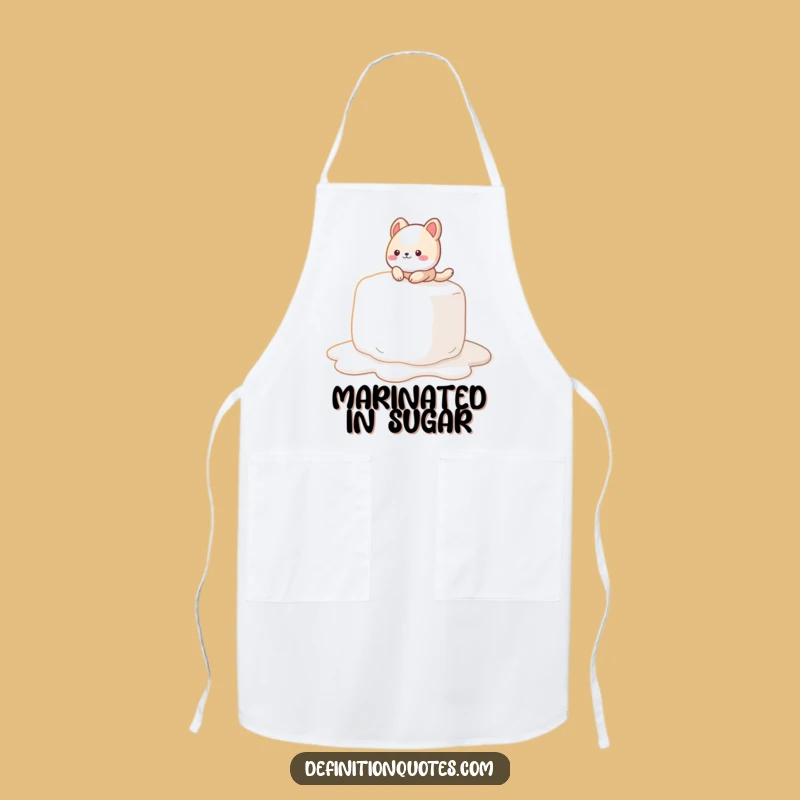 Funny Marshmallow Slip Apron: Kitchen Animal's Sweet Mishap, Perfect Funny Gift