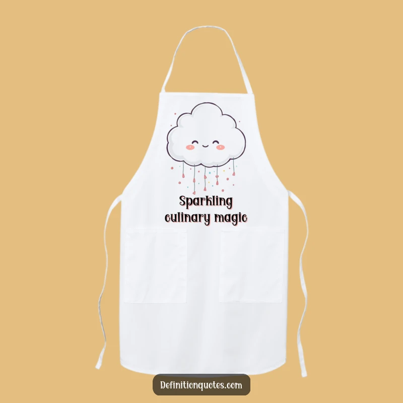 Funny Apron: Cheerful Cloud Raining Glitter for Sparkly Kitchen Fun