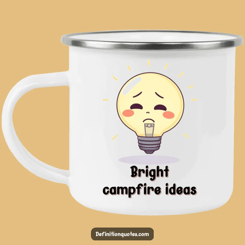 Funny Lightbulb Camping Mug: Bouncy Confusion - Humorous Adventure Gift