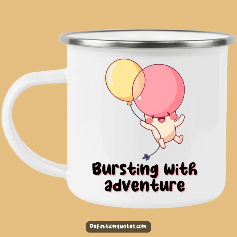 Funny Kawaii Balloon Pop Camping Mug: Sip Your Adventure with Hilarious Style!