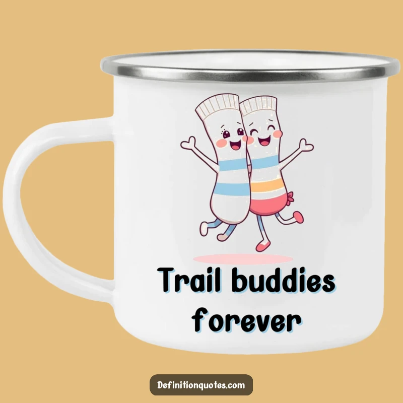 Funny Cheerful Sock Dance Camping Mug - Durable Mismatched Character Cup for Outdoor Fun