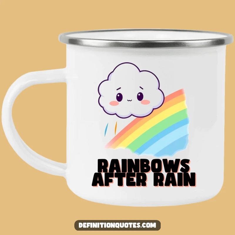 Funny Cloud Rainbow Camping Mug - Durable & Whimsical Outdoor Mug Gift
