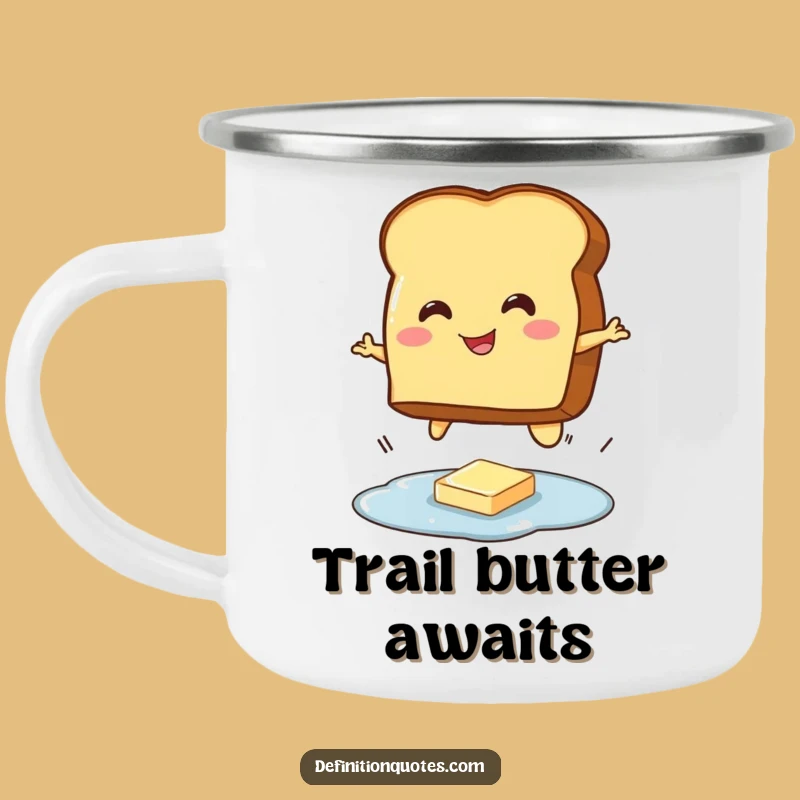 Funny Toast Jumping Butter Camping Mug: Adventure Fuel with this Hilarious Character