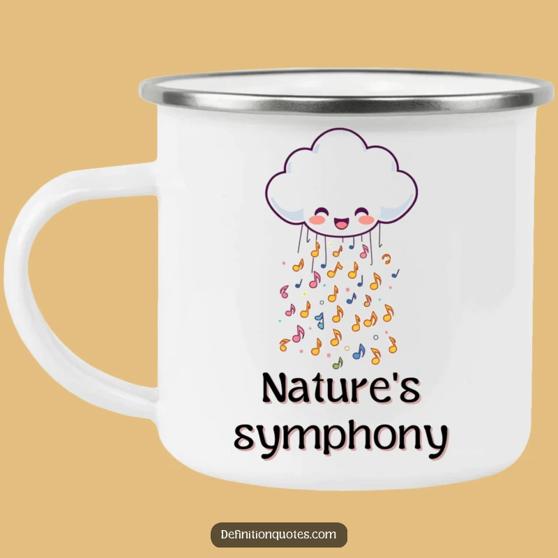 Funny Music Cloud Rain Camping Mug: Sip Your Tunes Outdoors