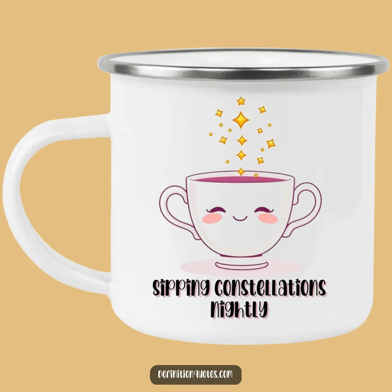 Funny Teacup Star Pouring Camping Mug - Durable & Whimsical Outdoor Mug Gift