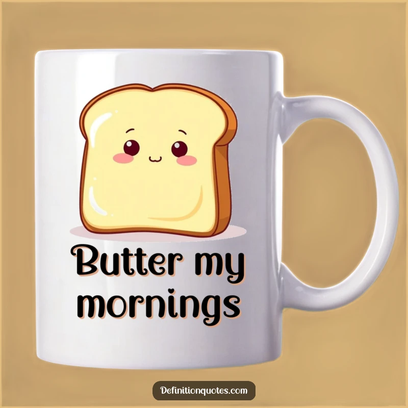 Funny Toast Butter Mug: Hilarious Breakfast Character Gift for Curious Minds