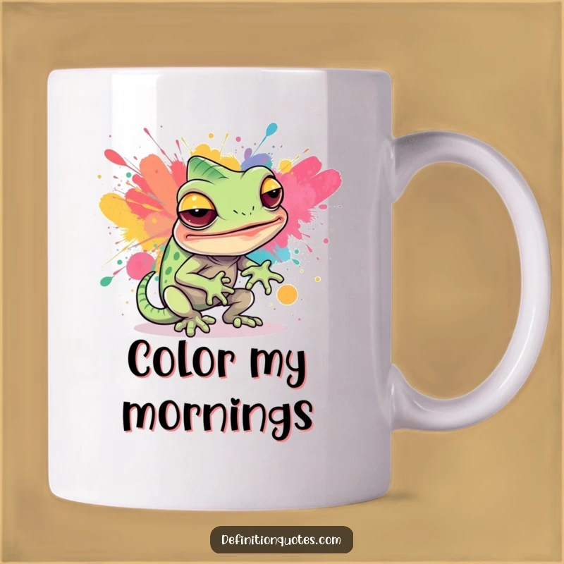 Funny Chameleon Paint Mug: Hilarious Camouflage Gift for Art Lovers