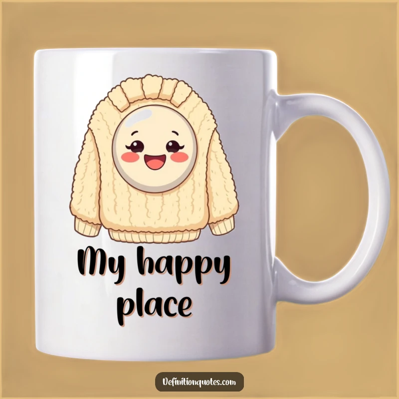 Funny Happy Button Sweater Mug: The Ultimate Cozy Humor Gift for Button Lovers