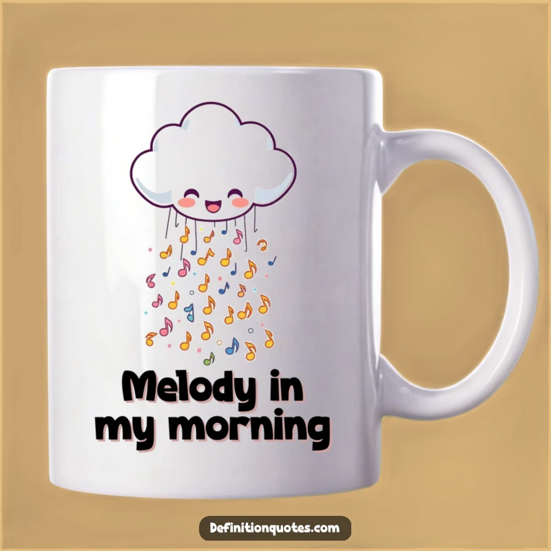 Funny Music Cloud Rain Mug: Joyful Melody Gift for Music Lovers