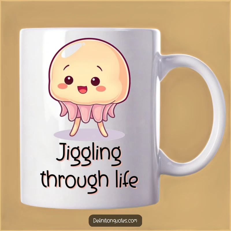 Funny Wobbly Jelly Stand Mug - Comical Character Struggle Gift for Dessert Lovers
