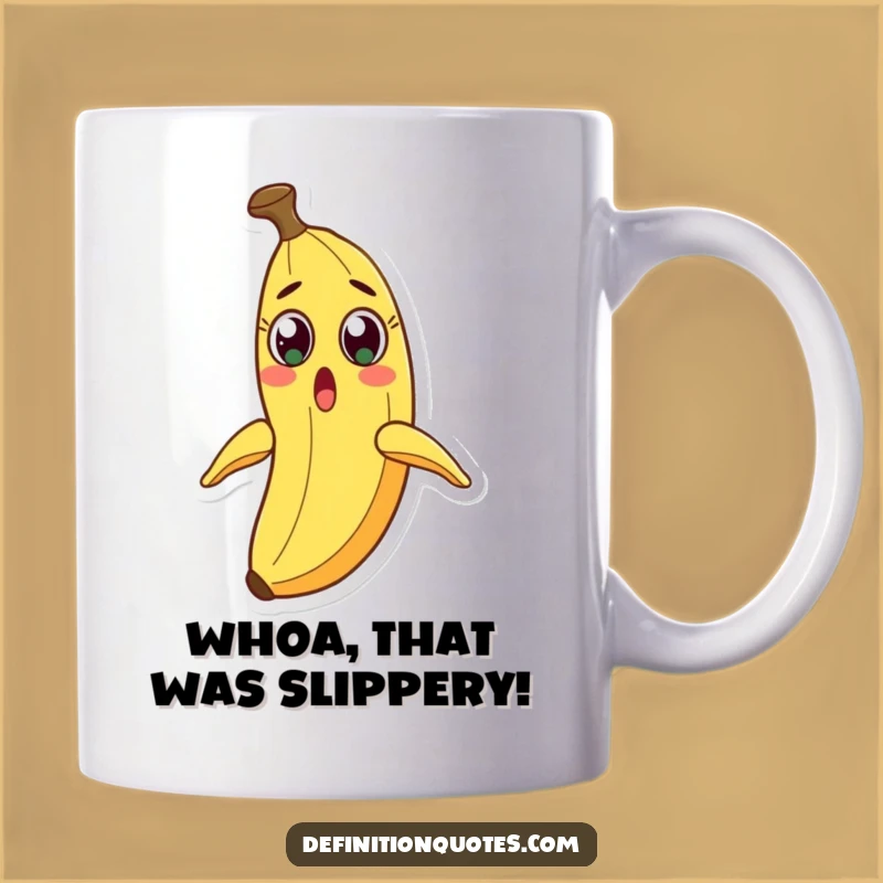 Funny Surprised Banana Peel Slide Mug - Hilarious Character Gift for Banana Lovers