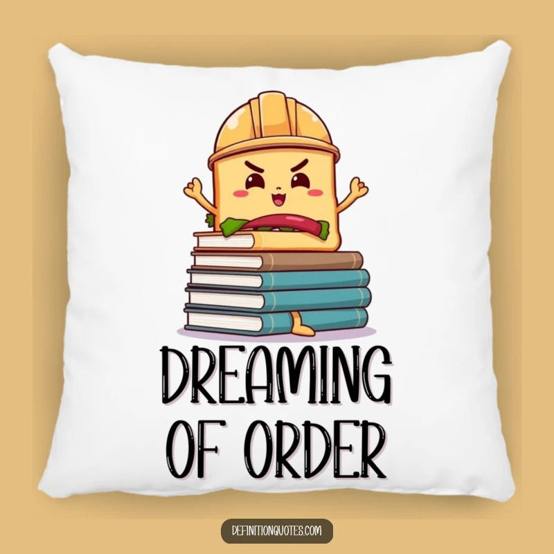 Funny Sandwich Book Balance Pillow: Comfy Hard Hat Character Funny Gift