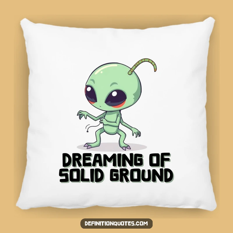 Funny Clumsy Alien Pillow - Soft Sci-Fi Character Tripping Cushion for Cozy Humor