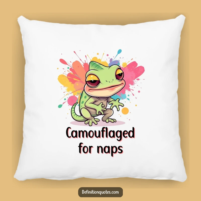 Funny Chameleon Paint Pillow: Cozy Comfort with Artistic Flair