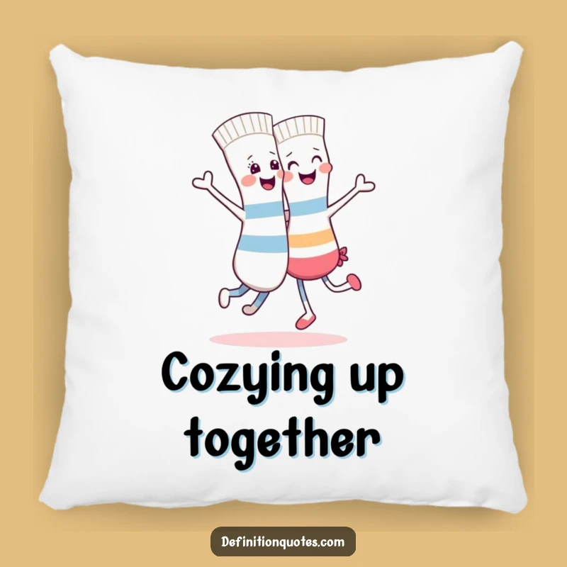 Funny Cheerful Sock Dance Pillow - Soft Mismatched Character Cushion for Cozy Smiles