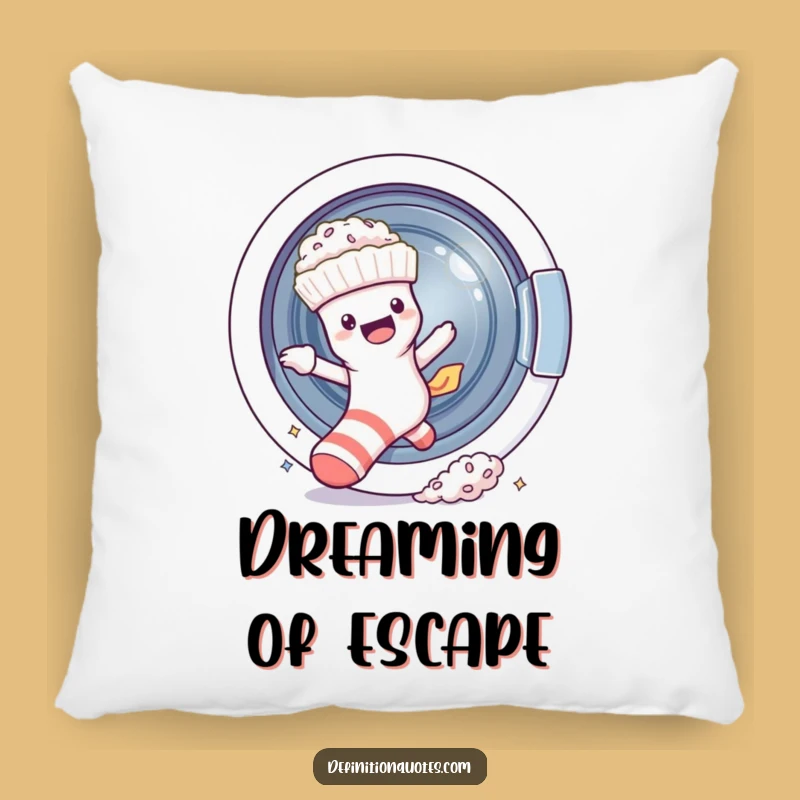 Funny Escaping Sock Pillow: Cozy & Hilarious Laundry Day Decor