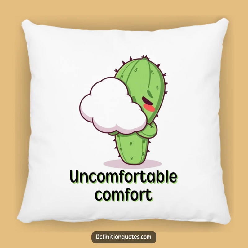 Funny Kawaii Cactus Cloud Hug Pillow - Comfy & Hilarious Awkward Decor