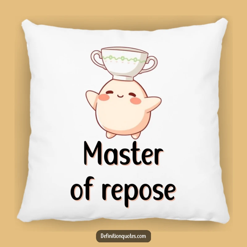 Funny Teacup Headblob Pillow: Soft Blob Character Balancing Comfort, Ideal Funny Gift