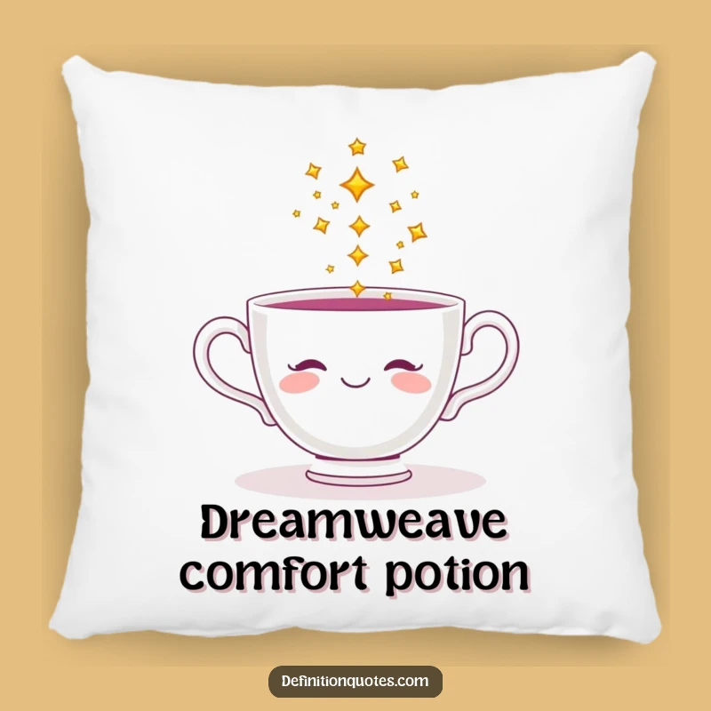 Funny Teacup Star Pouring Pillow - Cozy & Whimsical Accent Pillow Gift