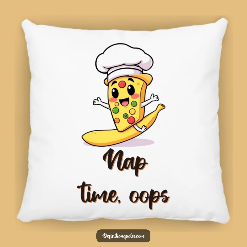 Funny Pizza Chef Slipping Banana Peel Pillow - Comfy & Hilarious Decor
