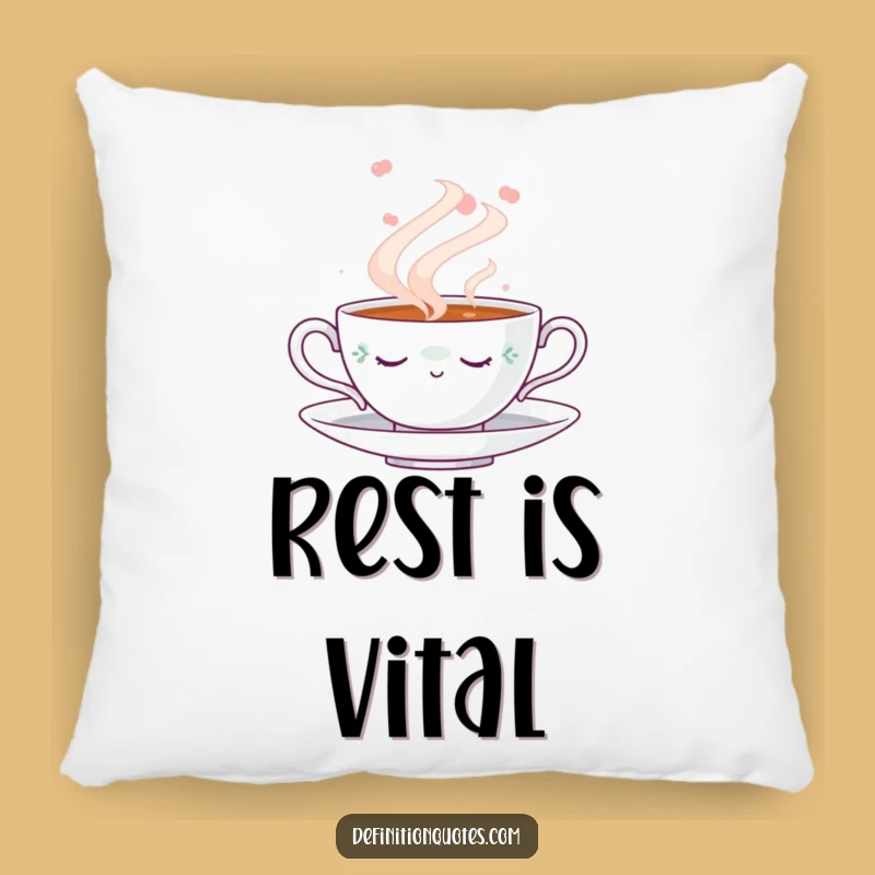 Funny Napping Teacup Pillow: Cozy Steam Dream Cushion, Soft Gift