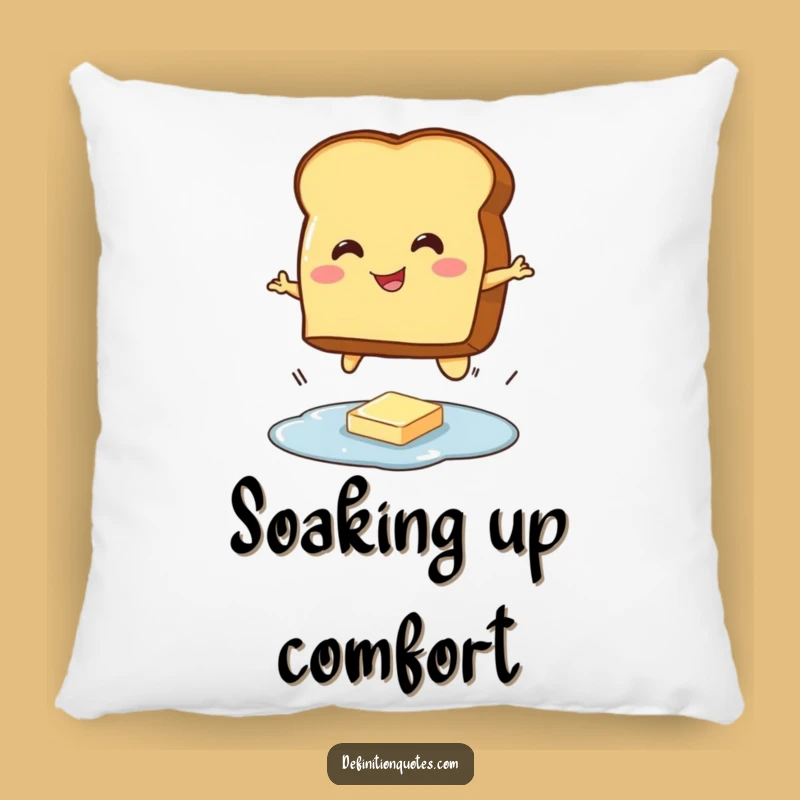 Funny Toast Jumping Butter Pillow: Comfy & Hilarious Breakfast Character Accent
