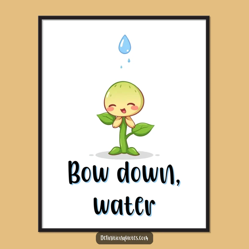 Funny Sprout & Raindrop Digital Art - Instant Serenity for Your Walls