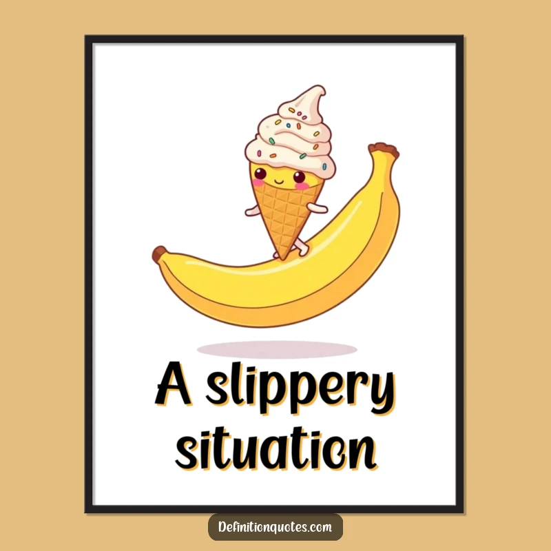 Funny Ice Cream Cone Digital Art: Printable Sprinkled Character Slip Art Funny Gift