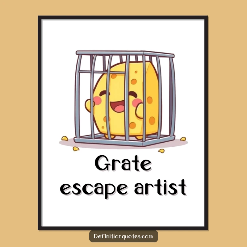 Funny Kawaii Cheese Escape Digital Art - Hilarious Downloadable Gift