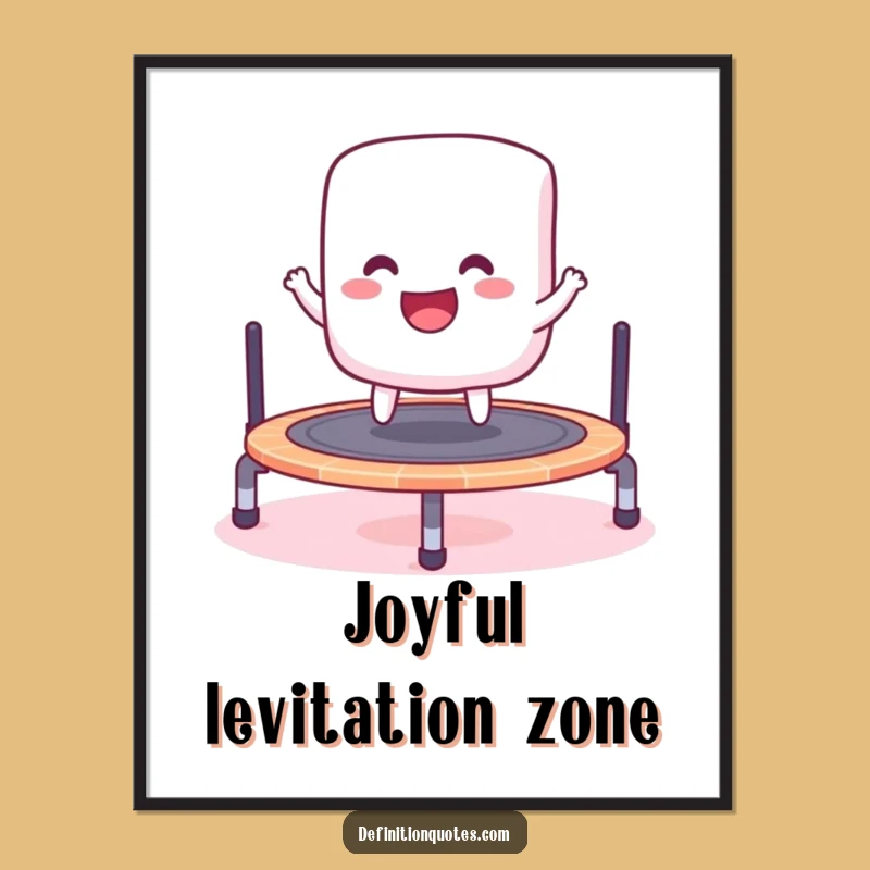 Funny Marshmallow Trampoline Digital Print - Cheerful Art for Instant Playful Decor