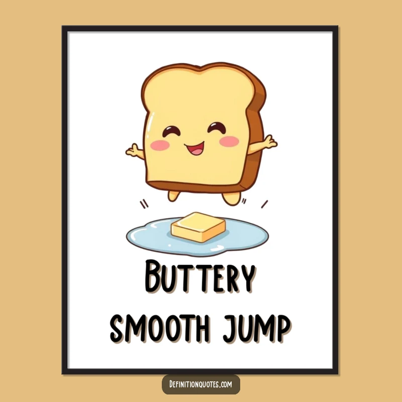 Funny Toast Jumping Butter Digital Art: Instant Hilarious Breakfast Character Download