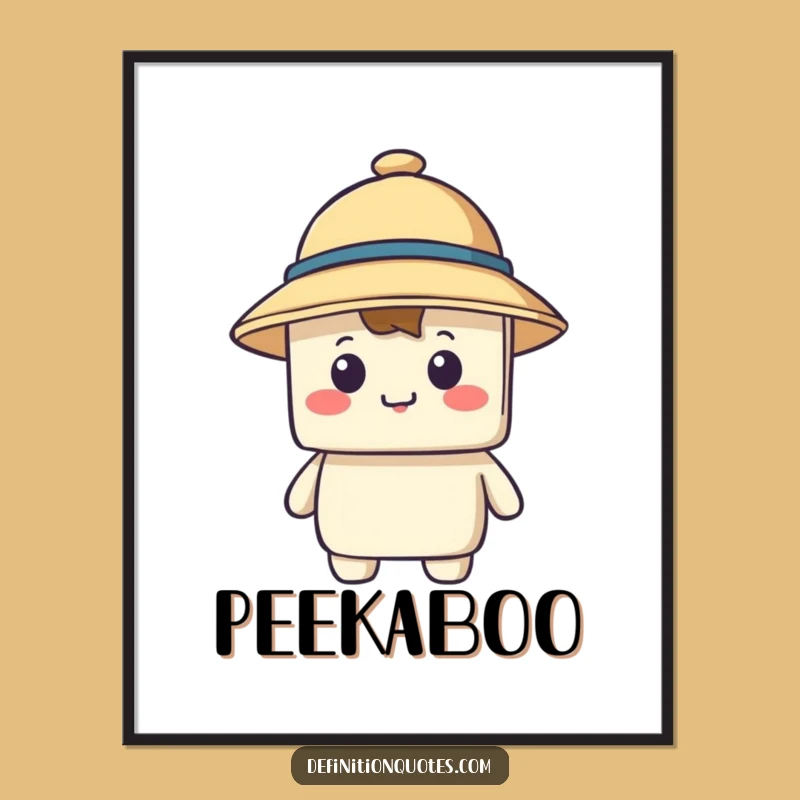 Funny Small Hat Blocky Digital Art - Instant Smiles for Your Walls!