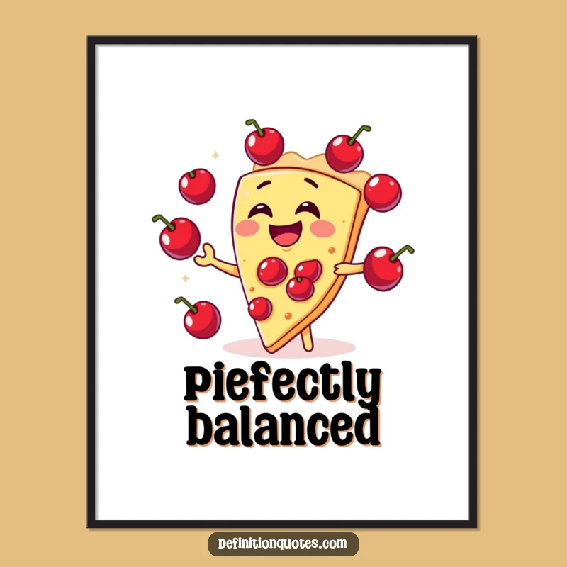 Funny Pie Juggling Digital Art: Hilarious Dessert Character Decor for Any Kitchen