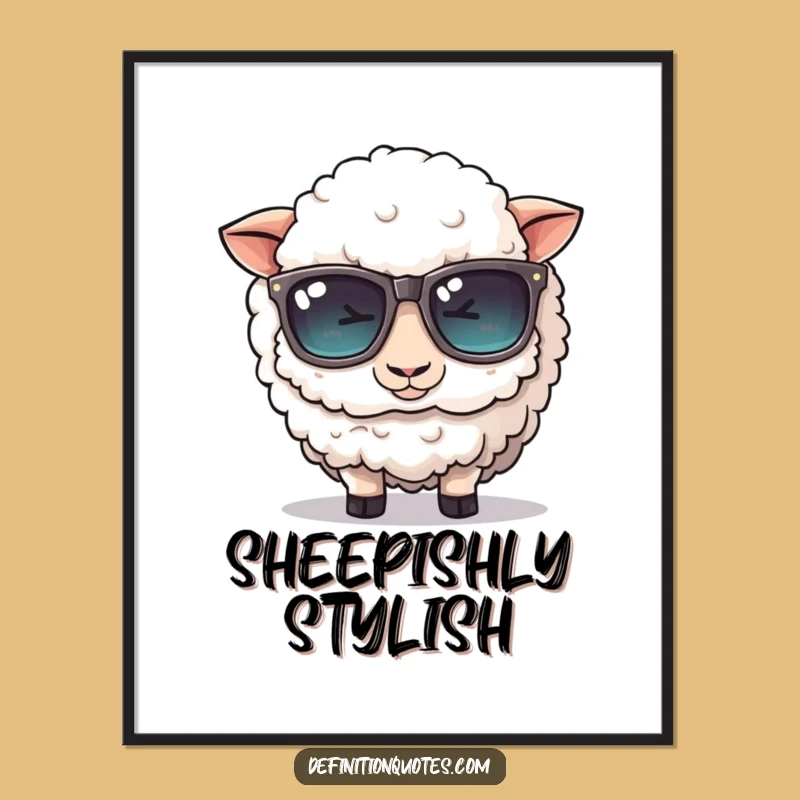 Funny Sheep Sunglasses Digital Art: Decorate with Hilarious Farm Style