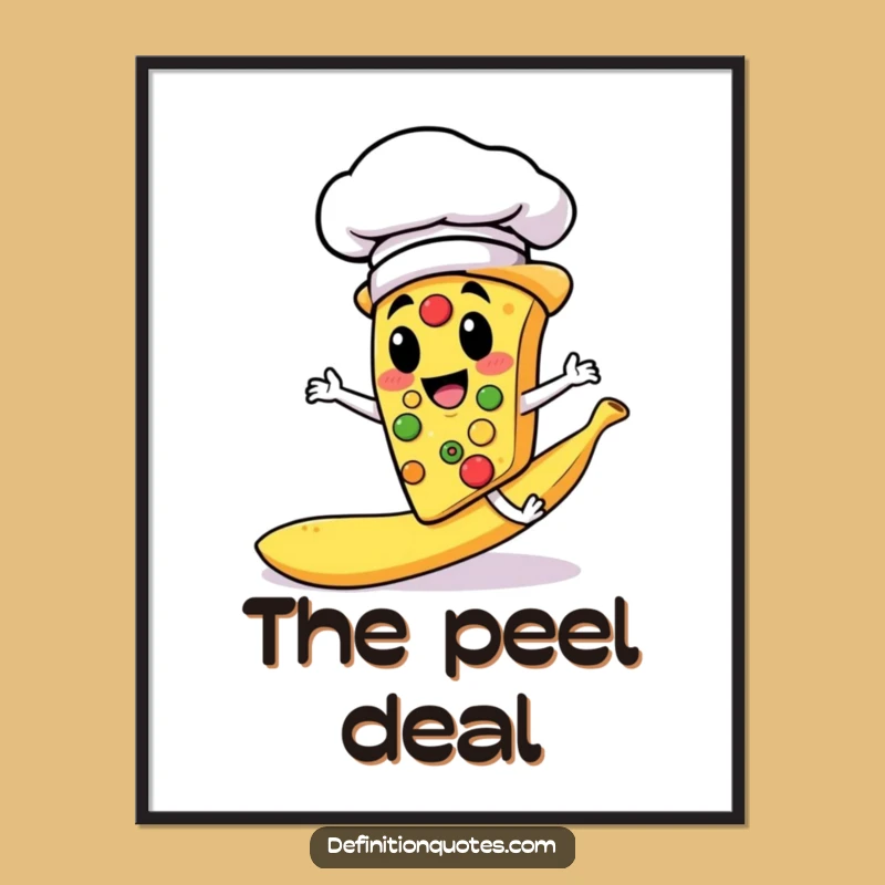 Funny Pizza Chef Slipping Banana Peel Digital Art - Instant Humorous Decor