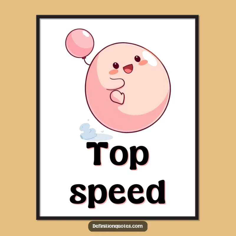 Funny Blob Spinning Top Digital Art: Printable Motion and Humor Decor