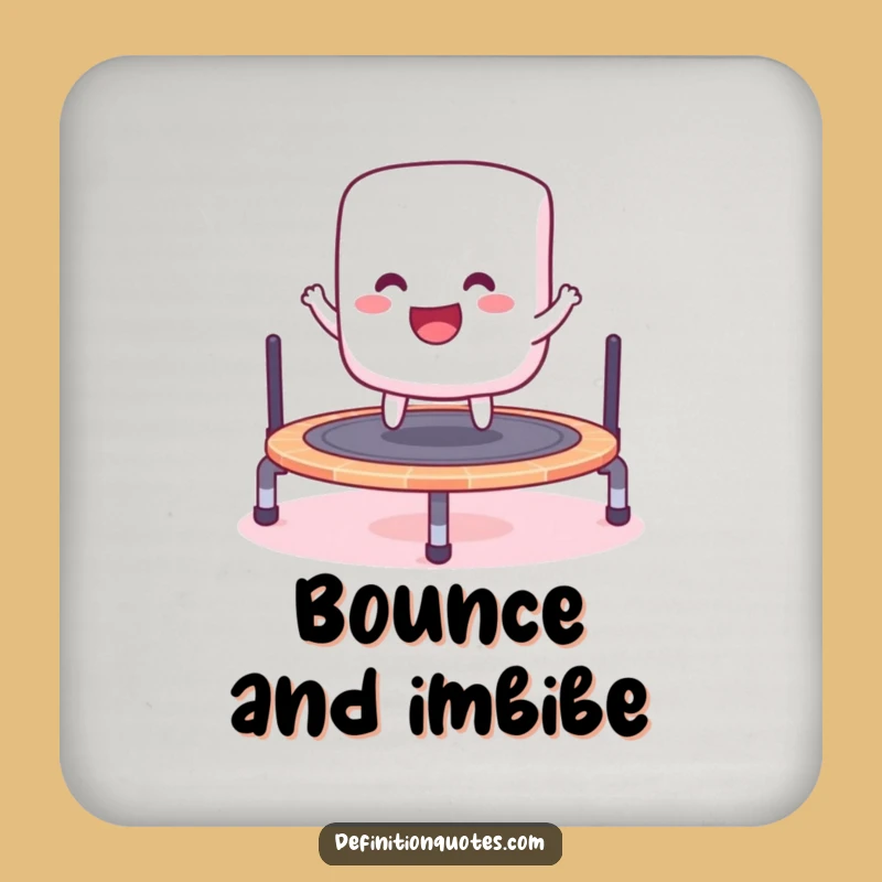 Funny Marshmallow Trampoline Coaster - Cheerful Drink Protector, Perfect Gift