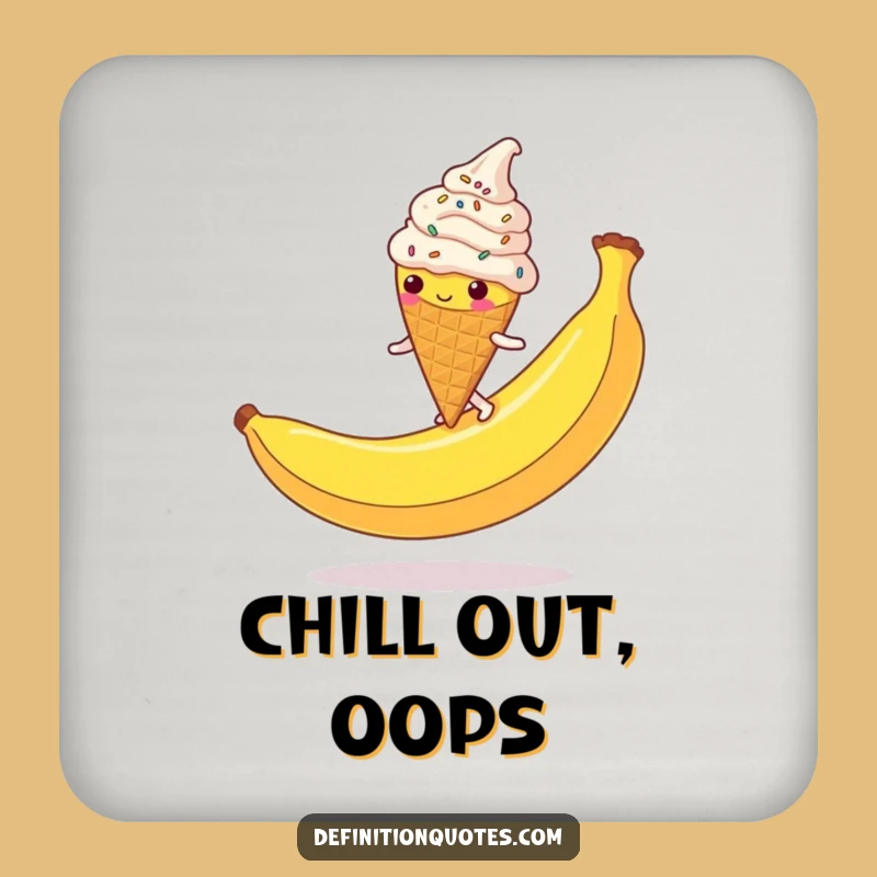 Funny Ice Cream Cone Coaster: Protect Surfaces with Sprinkled Character Slip Funny Gift