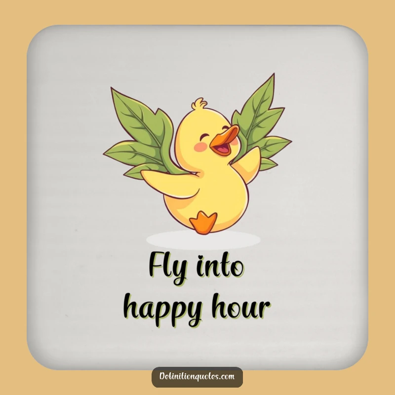 Funny Flying Duck Coaster: Hilarious Leaf-Winged Drink Protector